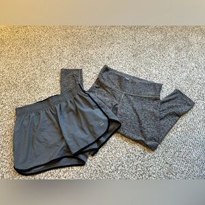 VS Gray Athletic Shorts and Leggings Set